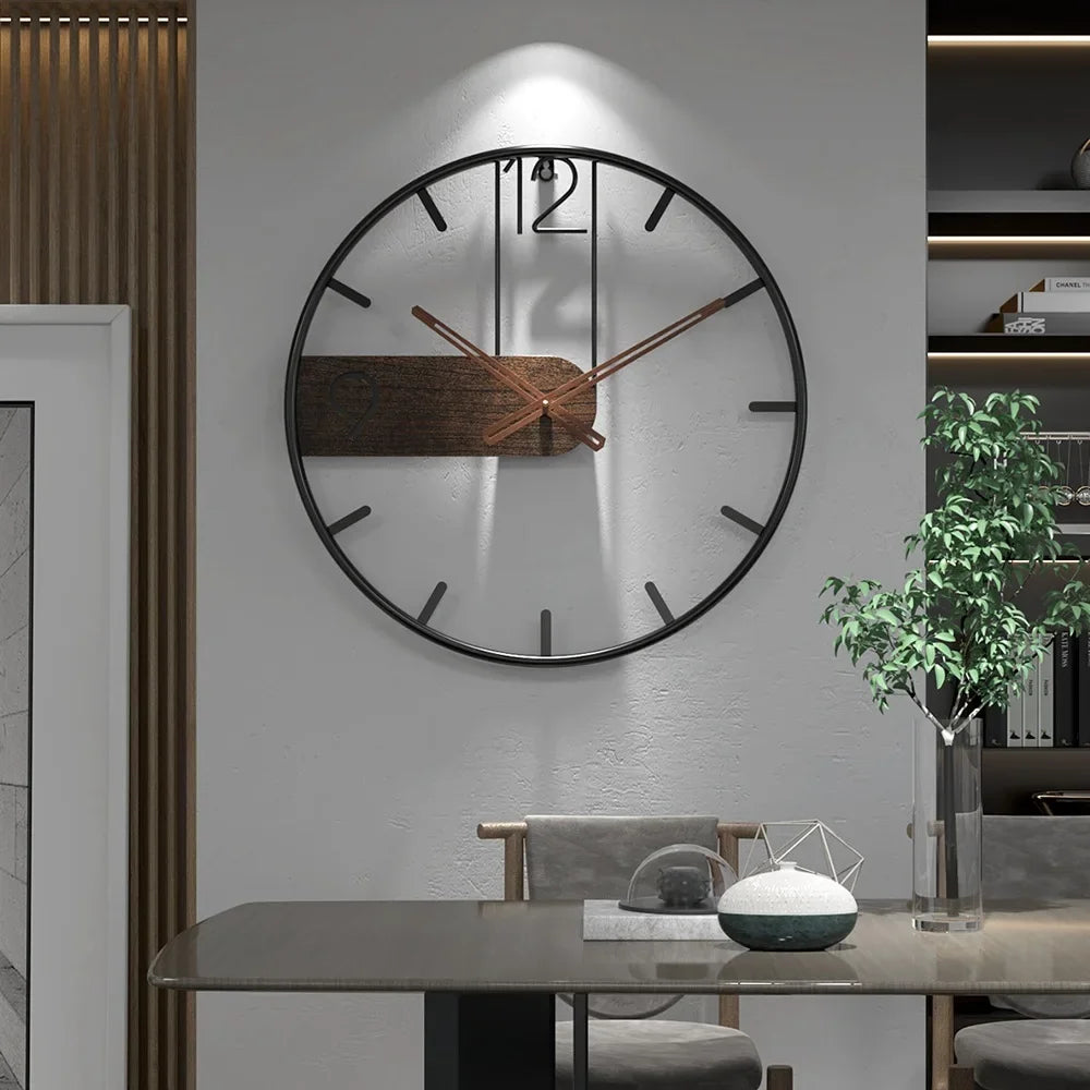 Nordic retro design iron wall clock creative home decoration