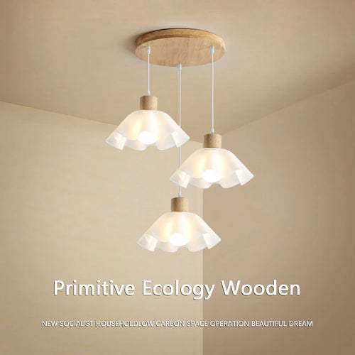 Wooden pendant chandelier for modern decor and inviting ambience