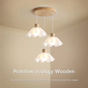 Wooden pendant chandelier for modern decor