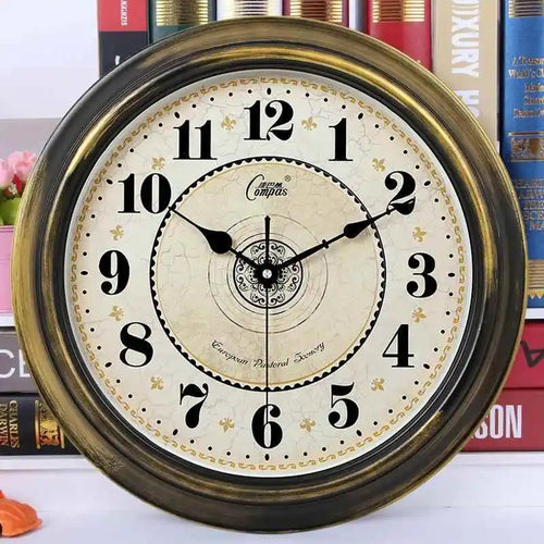 classic silent retro wall clock in abs quartz - vue 7 sur 7