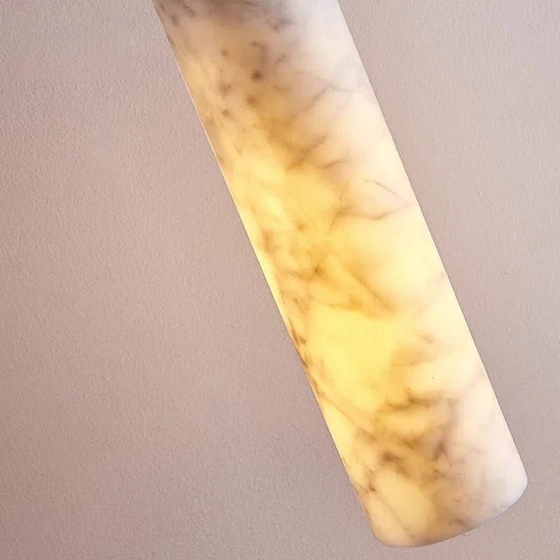 Wabi-sabi natural marble chandelier for designer hotels - vue 6 sur 10