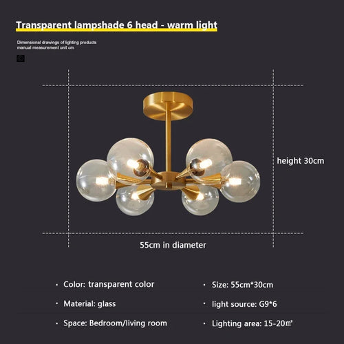 Nordic white glass chandelier for indoor lighting - vue 24 sur 23