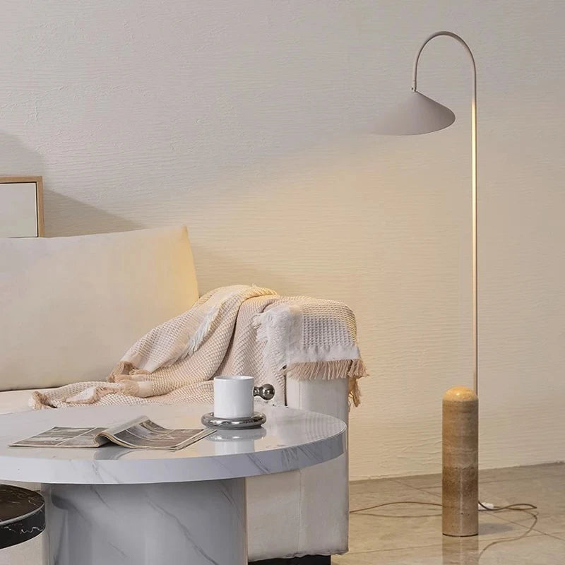 Adjustable marble and stone floor lamp