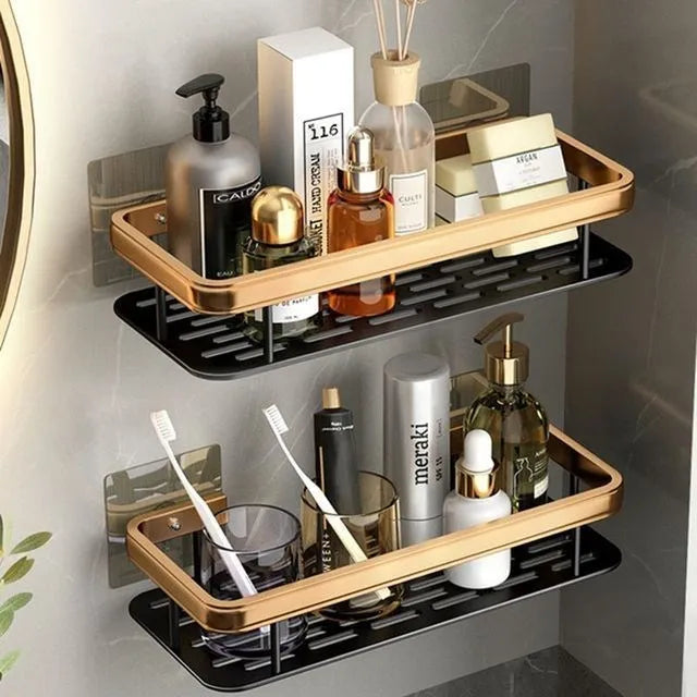 luxury rustproof wall shelves for bathroom accessories - vue 12 sur 17