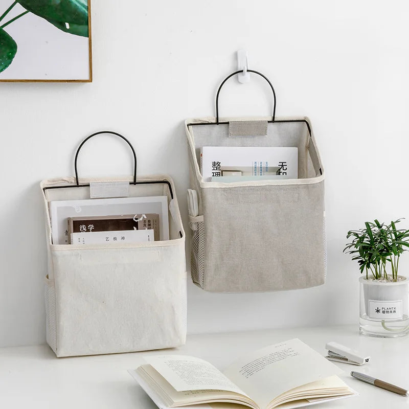 fabric wall storage bag for books and magazines