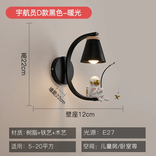 Cartoon astronaut wall lamp LED for children