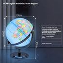 educational rotating globe with light in English for geography