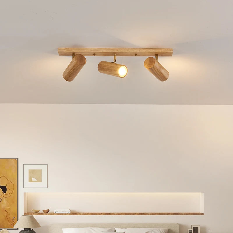 Nordic style wooden wall light for indoor decoration - vue 5 sur 9