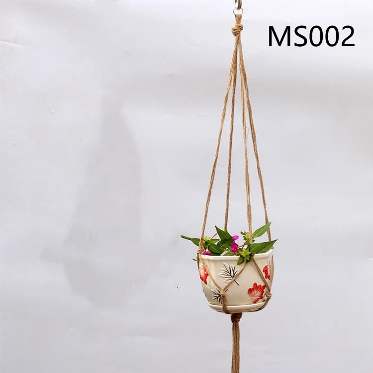 hemp rope hanging basket for decorative plants - vue 12 sur 16