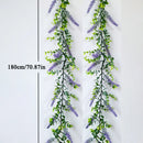 Artificial eucalyptus plants and lavender flowers for decoration