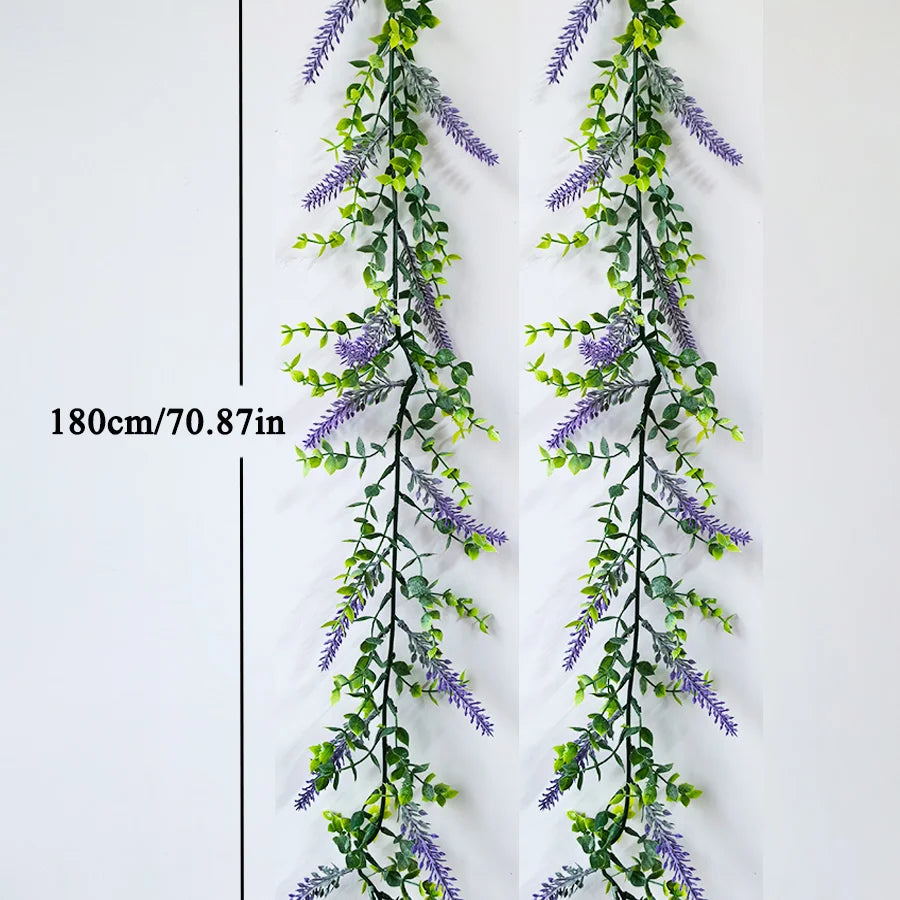 Artificial eucalyptus plants and lavender flowers for decoration - vue 3 sur 7