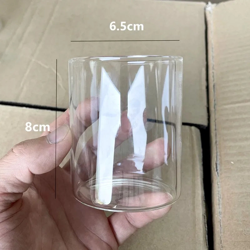 Transparent glass candle holder for candles and elegant decorations