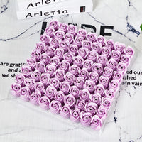 Set of 81 artificial soap roses for decorations and gifts