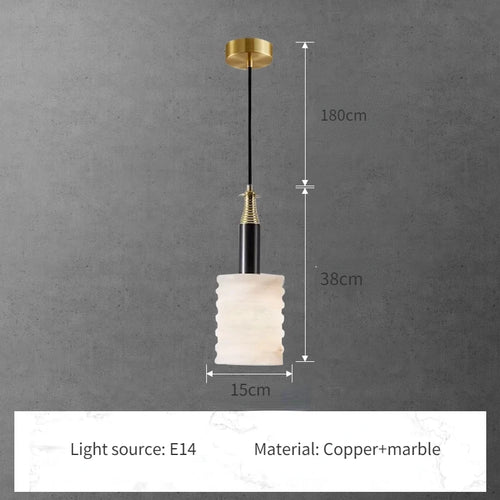 Modern pendant light in natural stone for minimalist lighting