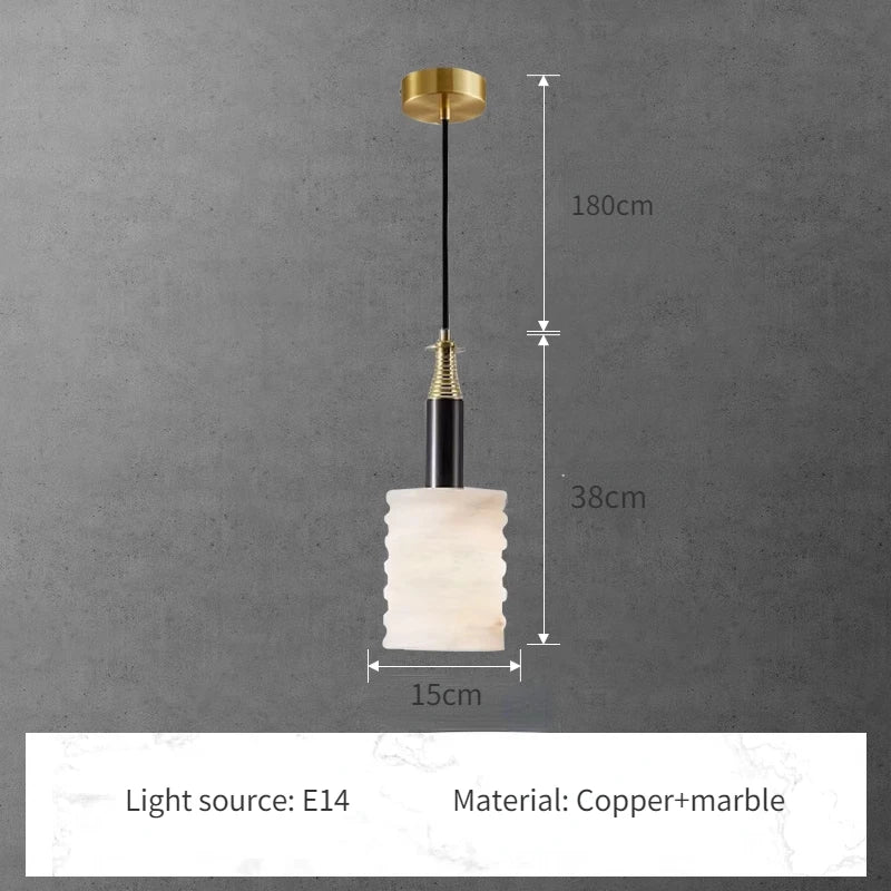 Modern pendant light in natural stone for minimalist lighting