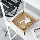 Foldable leather tray for storage and decoration