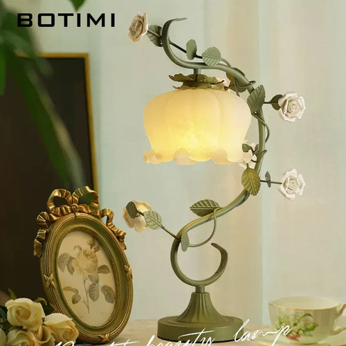 Retro glass flower decorative table lamp for home - vue 4 sur 8