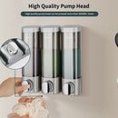 triple wall-mounted liquid soap dispenser for gel and lotion