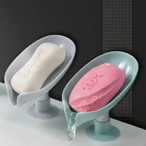 leaf shaped soap dish with suction cup for bathroom