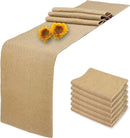 Rustic woven jute and linen table runner