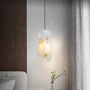 Genuine marble pendant light with copper wire and adjustable bulb