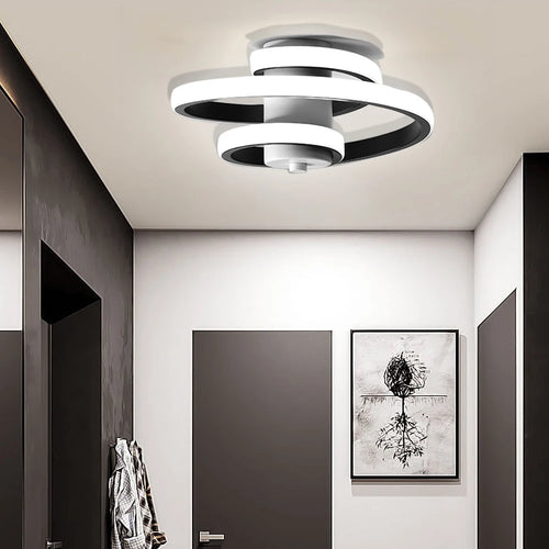 modern spiral LED ceiling light for a minimalist interior - vue 4 sur 8