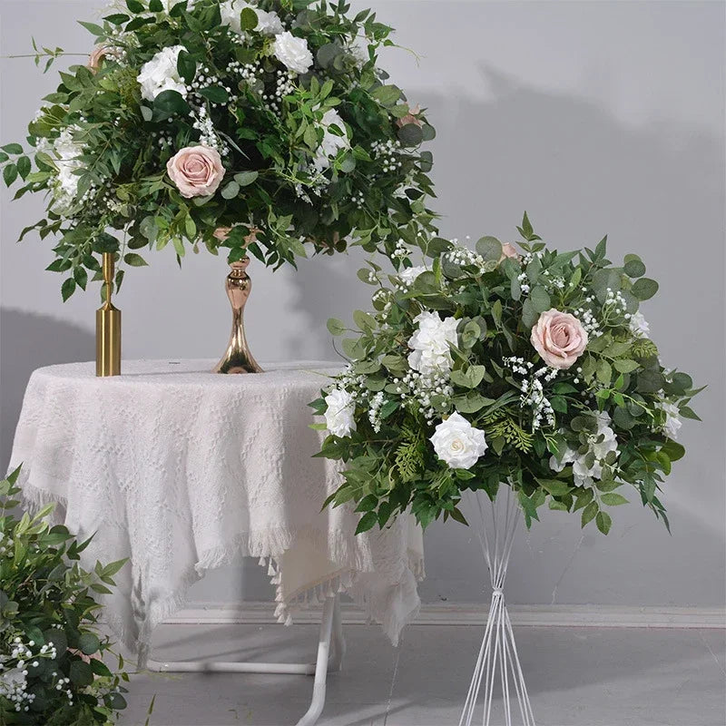 Artificial flower ball white rose arrangement wedding decoration - vue 3 sur 7