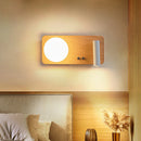 Simple solid wood LED wall light decorative magic bean study lamp