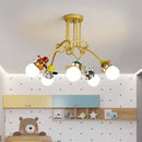 Cartoon animal chandelier monkey zebra tiger giraffe for children