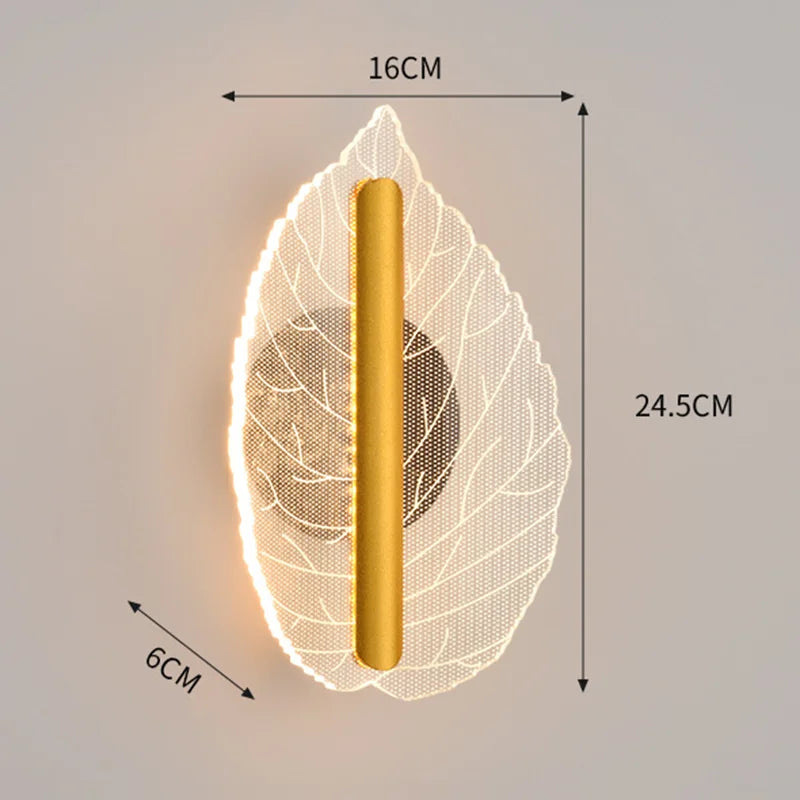 Leaf-shaped LED wall light for creative lighting