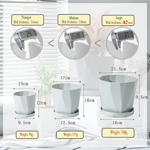 Nordic style plastic flower pot, trendy and simple - vue 7 sur 9