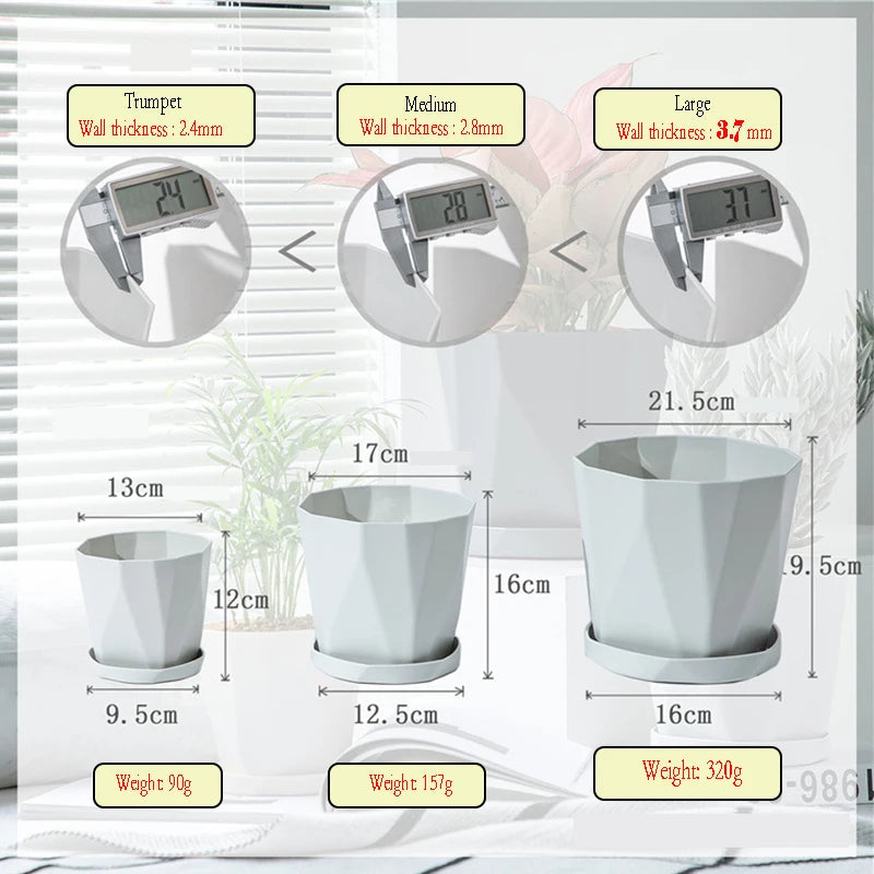 Nordic style plastic flower pot, trendy and simple - vue 6 sur 9