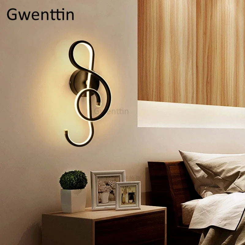 Designer music notes LED wall light for modern decor