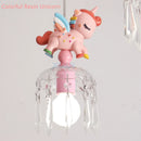 Pegasus unicorn cartoon pendant light for children