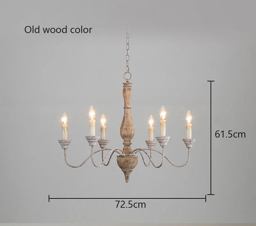 American rural vintage wooden chandelier for living room, dining room, bedroom, café or shop