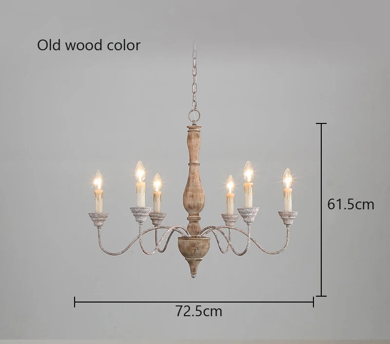 American rural vintage wooden chandelier for living room, dining room, bedroom, café or shop