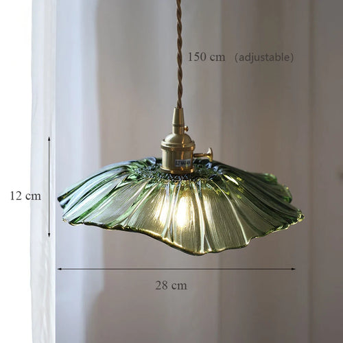 Modern Japanese sunflower glass pendant light decorative - vue 12 sur 12