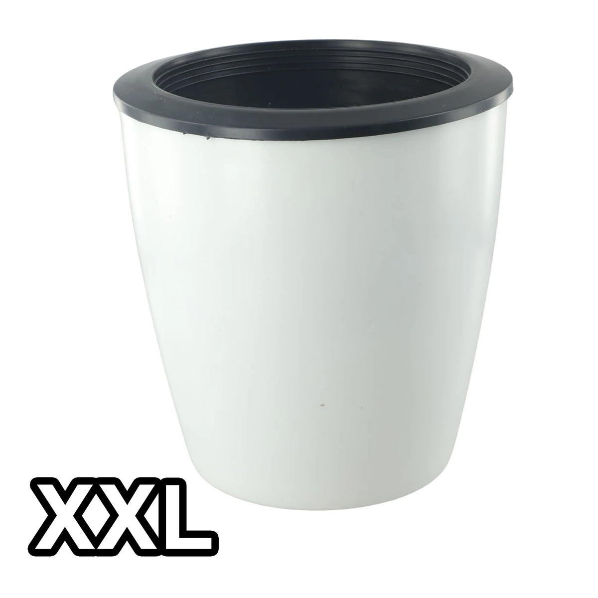 Automatic plastic plant pot with porcelain effect