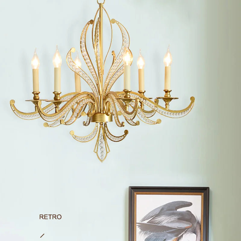 Luxury gold chandelier modern design decorative lamp candle effect - vue 3 sur 13