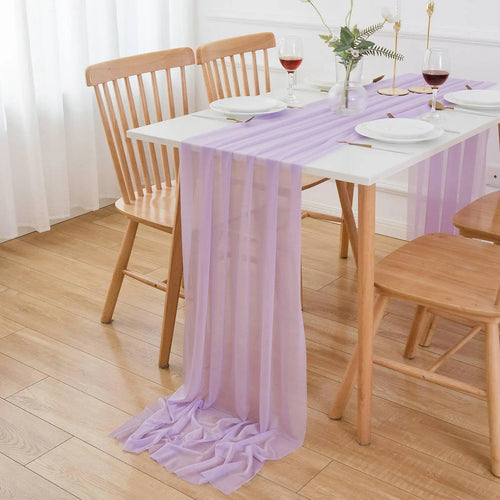 Sheer boho chiffon table runner for weddings and events