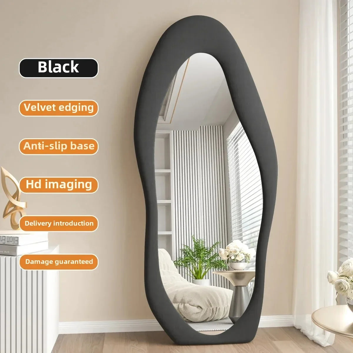 Nordic wavy full length mirror for interior decoration