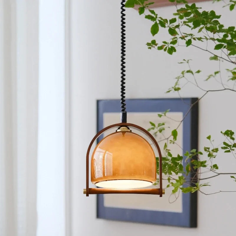 Vintage retractable glass chandelier for interior decoration