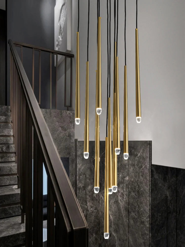 Nordic postmodern LED crystal chandelier pendant light - vue 5 sur 17