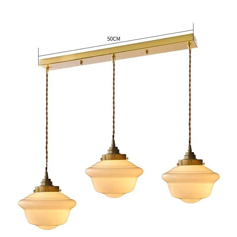 Milky white glass LED pendant light - vue 21 sur 30