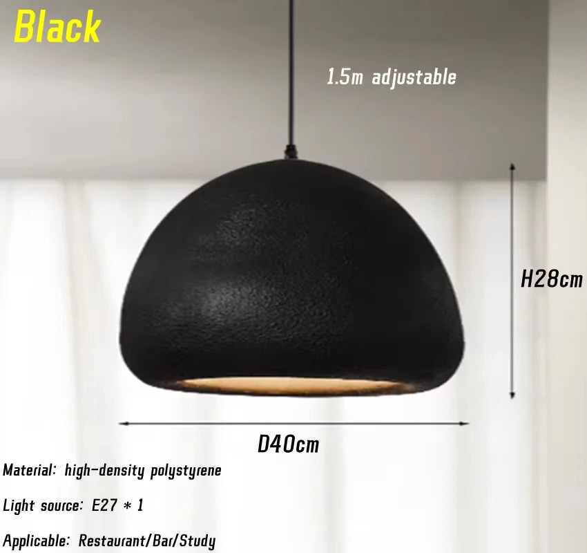 Nordic wabi sabi LED pendant light for bright restaurants - vue 8 sur 10
