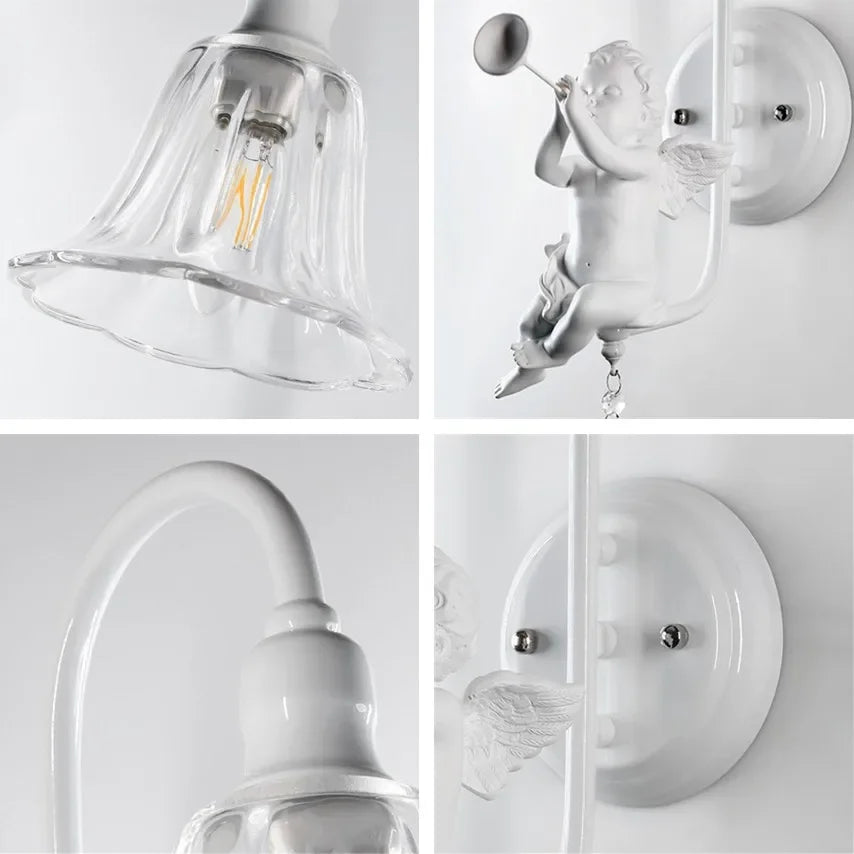 Modern resin decorative angel wall light - vue 6 sur 12