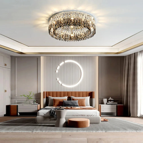 Modern LED crystal chandelier with elegant design for interior décor - vue 6 sur 18
