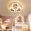 Decorative pink butterfly children's ceiling light for bedroom and study