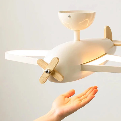 modern helicopter ceiling light for boy's bedroom - vue 7 sur 9