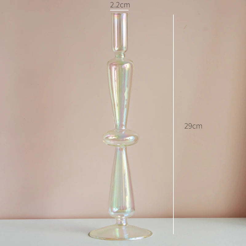 Nordic glass candle holder for weddings and flowers - vue 7 sur 22